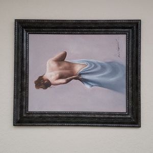 Woman's Silhouette/Back Art Hand Painting with frame 21x25